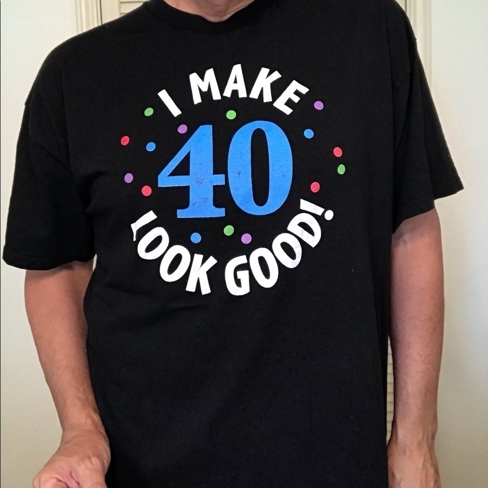 HUMOR FORTY BIRTHDAY SHIRT BLACK